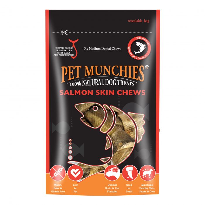 Pet Munchies Medium Salmon Skin Dog Chews 90g