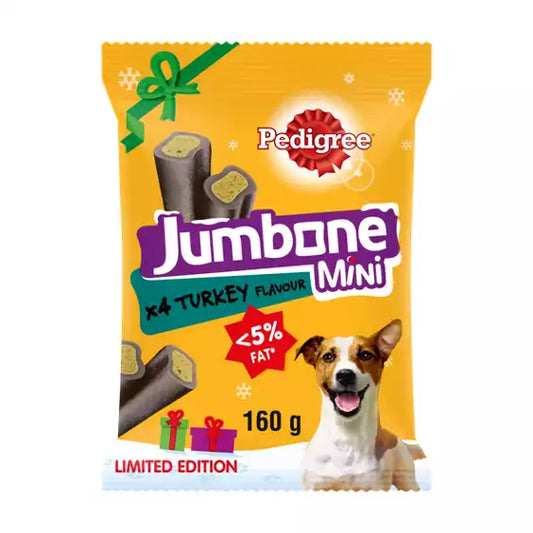 Pedigree Christmas Jumbone Adult Small Dog Treats Turkey 4 Chews 160g