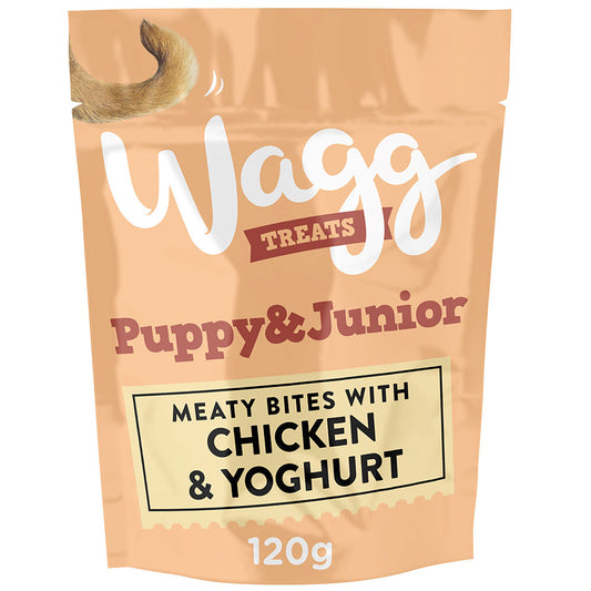 Wagg Puppy & Junior Treats - Chicken & Yoghurt - Meaty Bites 120g