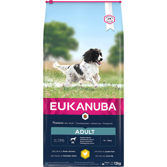 Eukanuba Medium Breed Adult Dry Dog Food Chicken 12kg