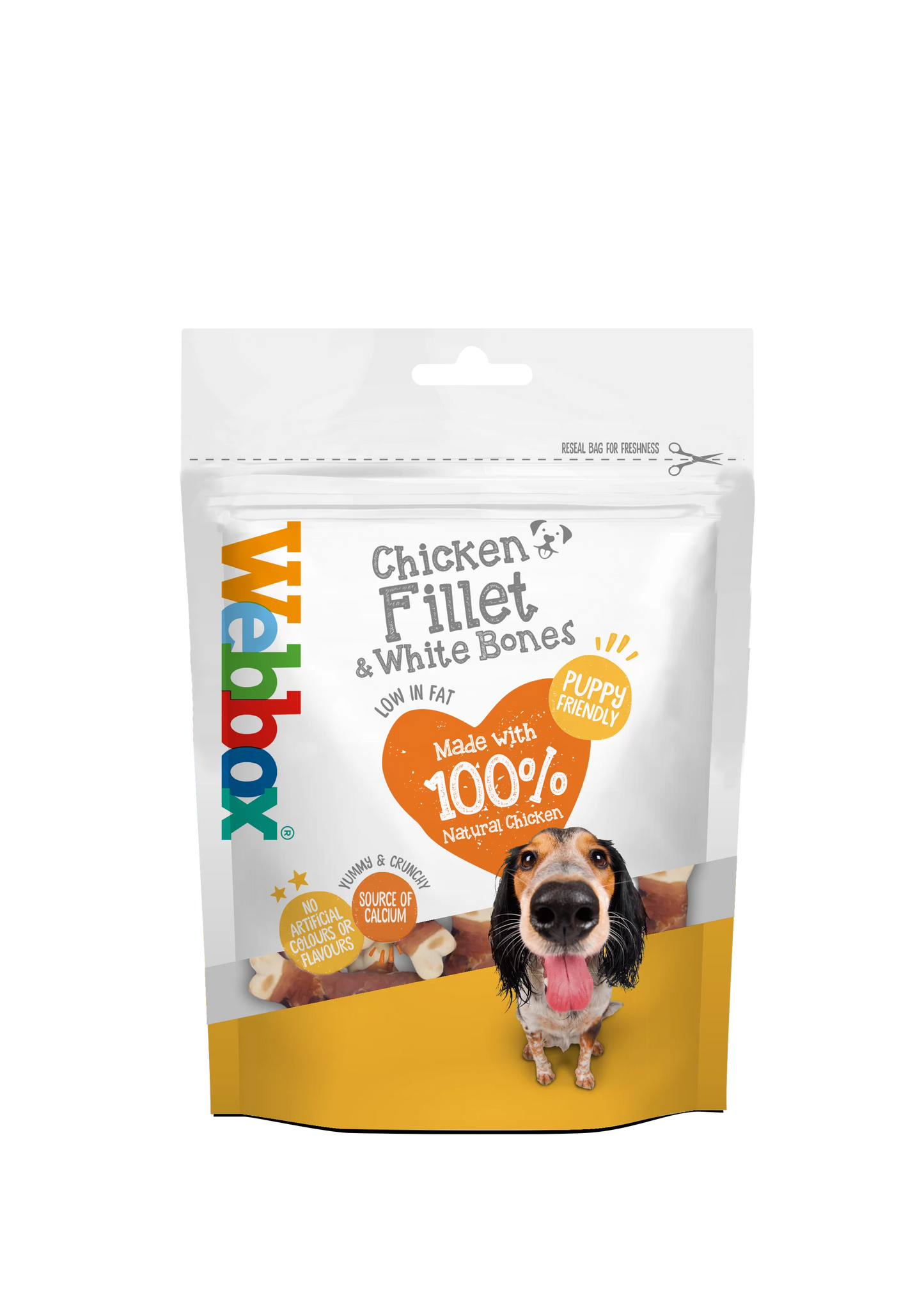 Webbox Chicken Fillets & White Bones Dog Treats 100g